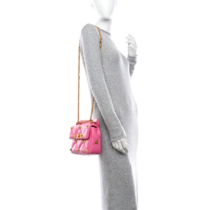 Valentino Garavani Nappa Medium Roman Stud Shoulder Bag Feminine Pink 2 of 9
