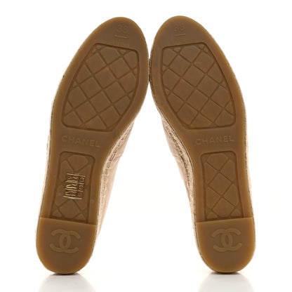 Chanel Lambskin CC Espadrilles 38 Beige Black 5 of 9
