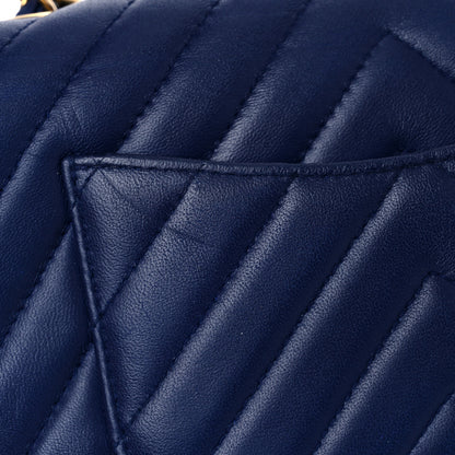Chanel Lambskin Chevron Quilted Mini Rectangular Flap Blue 10 of 12