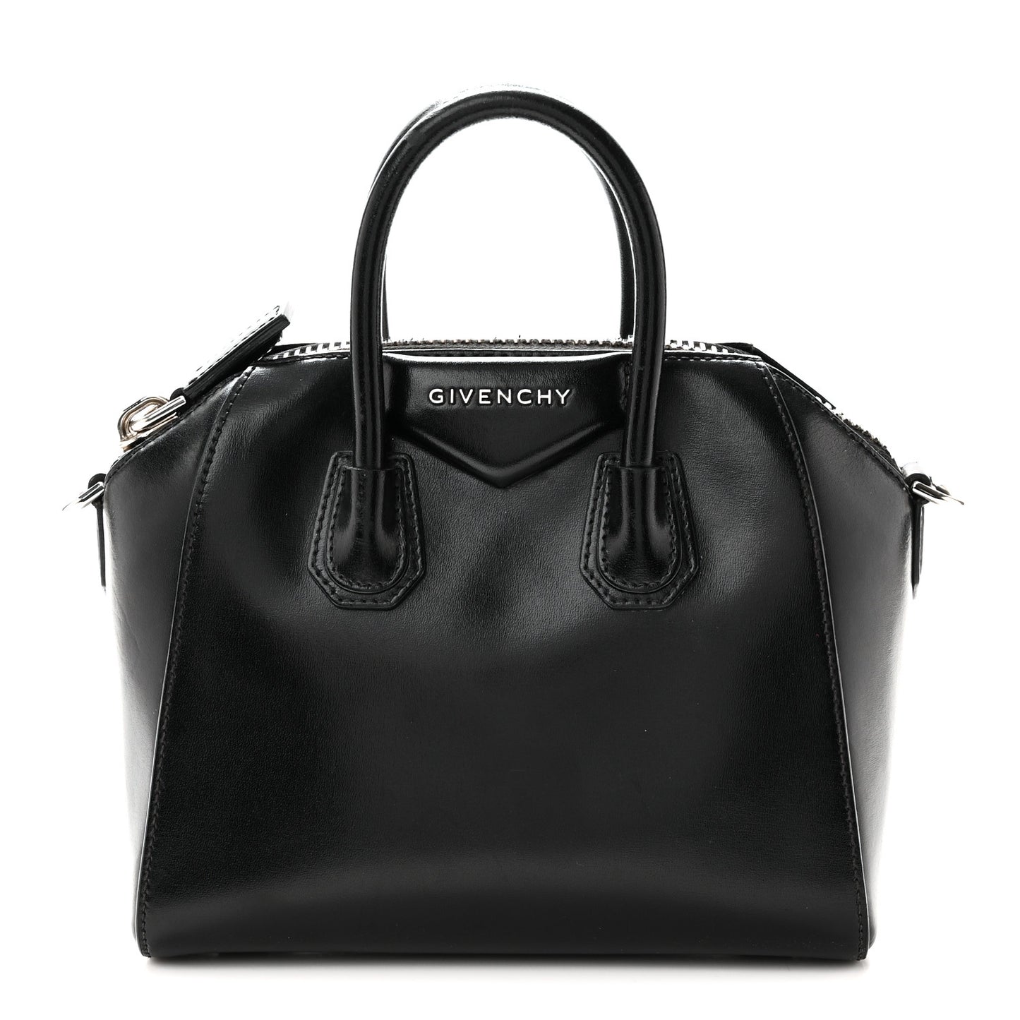 Shiny Lord Calfskin Mini Antigona Black