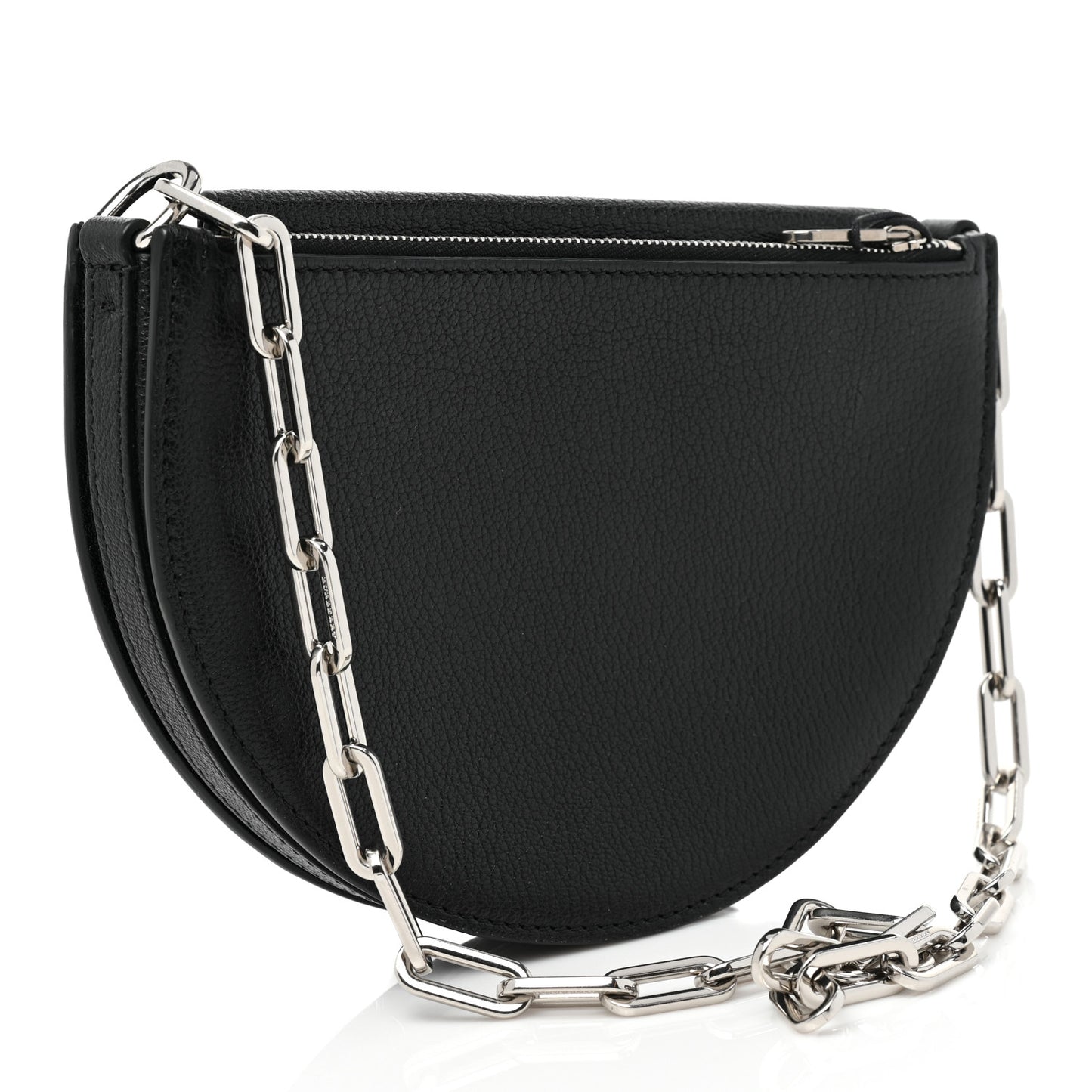 Goatskin Pecan Chain Shoulder Bag Black