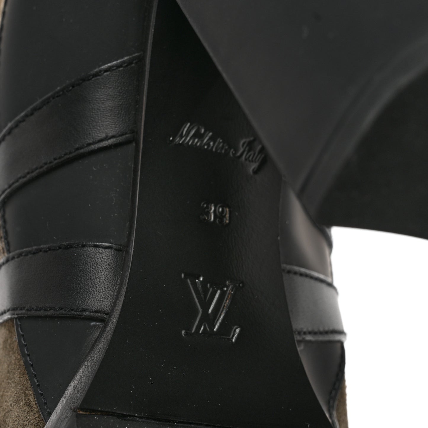 Suede Calfskin Monogram Star Trail Ankle Boots 39 Khaki