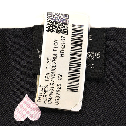 Hermes Silk Tea Time Twilly Black Rouge Multicolor 3 of 4