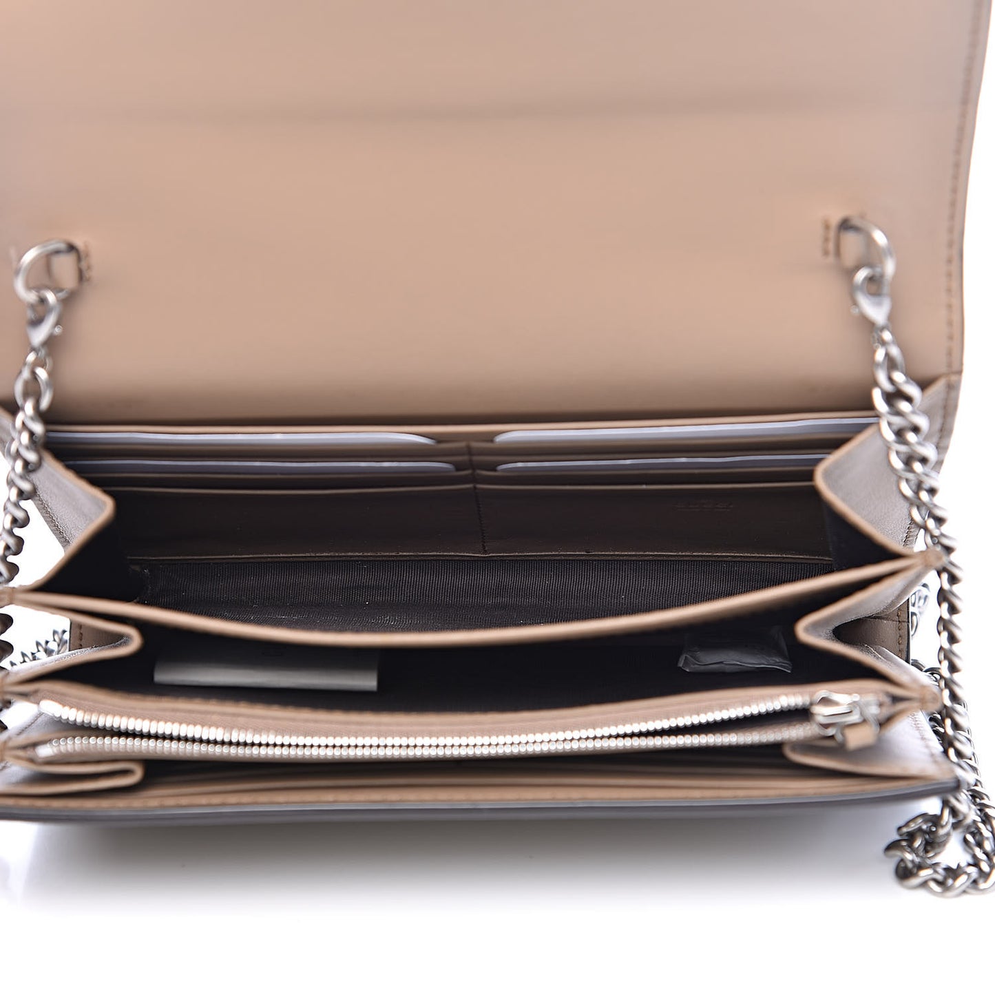 GG Supreme Monogram Mini Dionysus Chain Wallet Beige Taupe