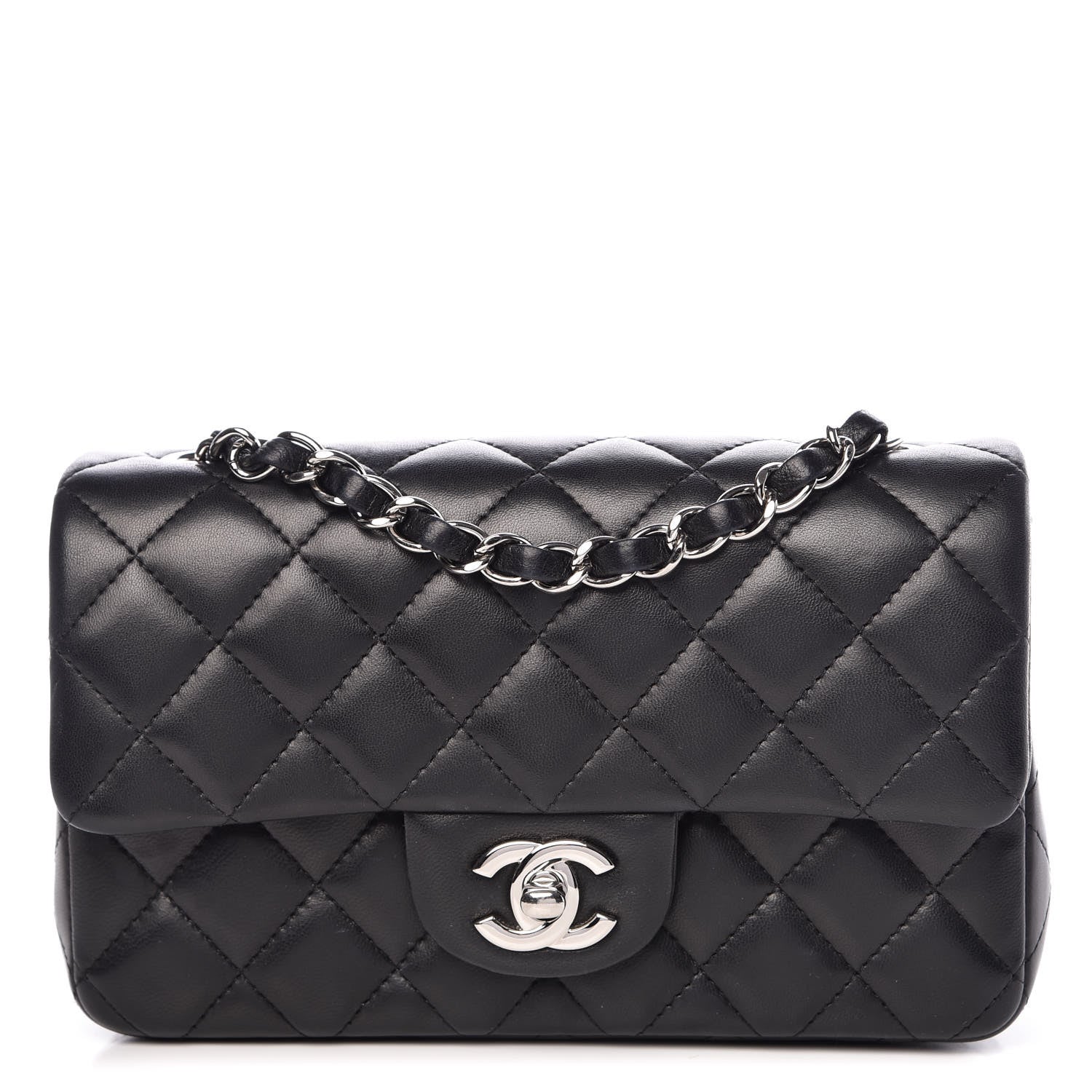Chanel Lambskin Quilted Mini Rectangular Flap Black 1 of 10