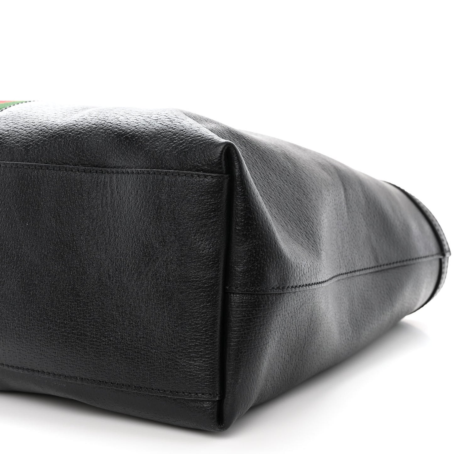 Textured Calfskin Web Medium Ophidia Shopping Tote Black