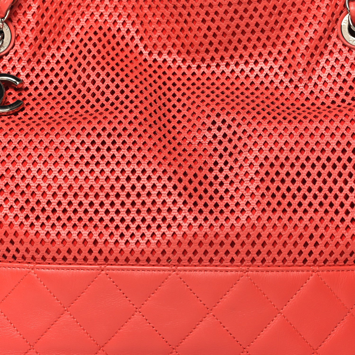 Chanel Calfskin Perforated Up In The Air North South Tote Red 8 of 14