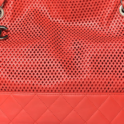 Chanel Calfskin Perforated Up In The Air North South Tote Red 8 of 14
