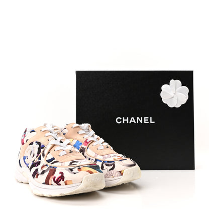 Chanel Satin Suede CC Graffiti Print Sneakers 41 Multicolor 10 of 10