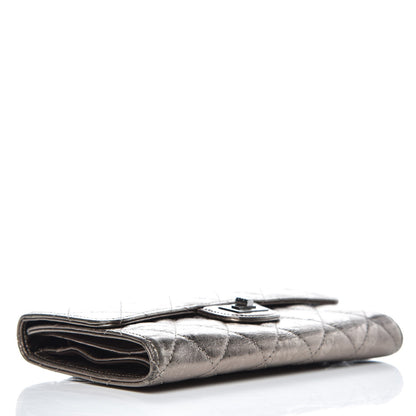 Chanel Metallic Aged Calfskin Quilted Reissue Long Flap Wallet Silver 4 of 13