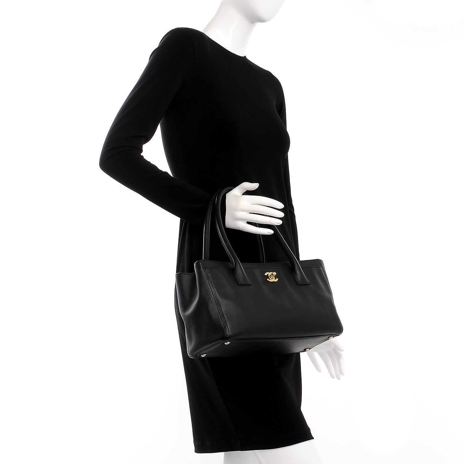 Chanel Calfskin Small Cerf Shopper Tote Black 2 of 7