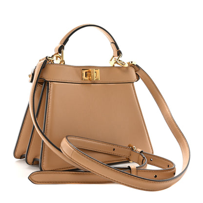 Fendi Shiny Nappa Petite Peekaboo I SEE U Satchel Miele Scuro 3 of 9