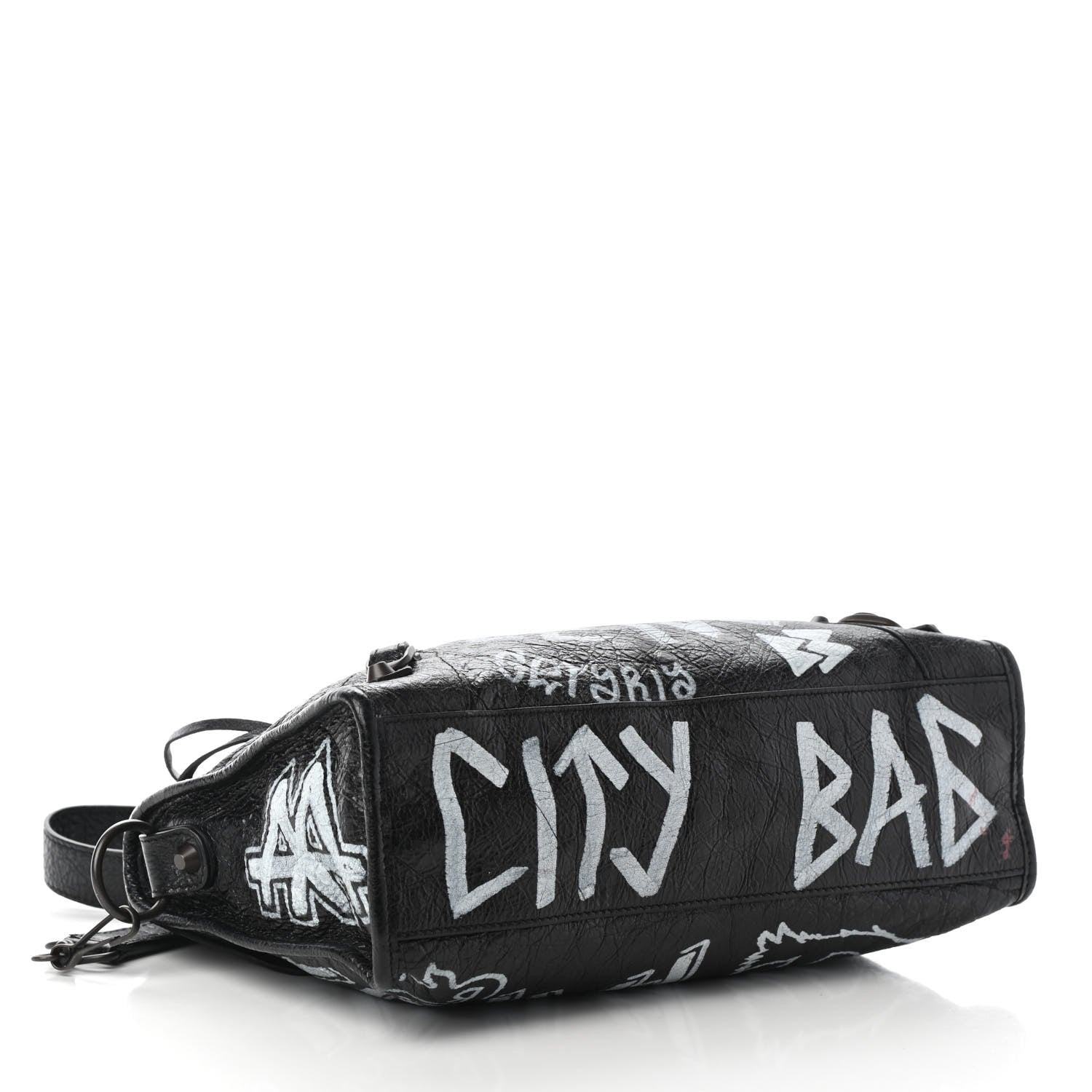 Balenciaga Agneau Classic Hardware Graffiti All Over S City Black 4 of 10