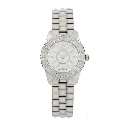Christian Dior Stainless Steel Diamond Sapphire 33mm Christal Quartz Watch White 1 of 4