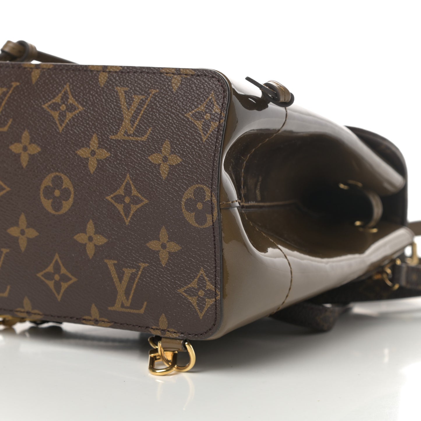 Patent Monogram Hot Springs Backpack Vert Bronze