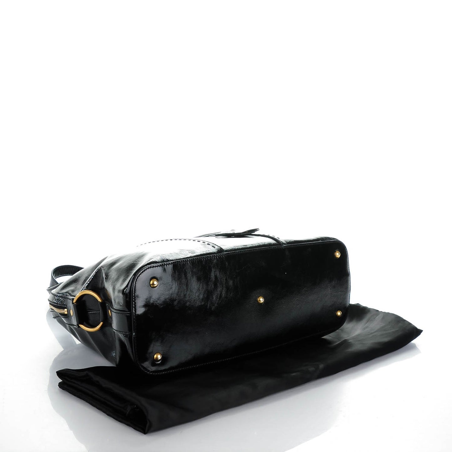 Patent Calfskin Oversized Muse Black