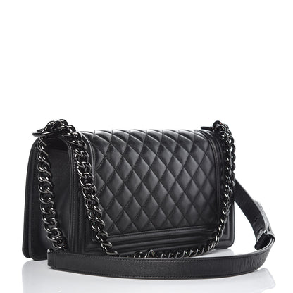 Chanel Caviar Quilted Medium Boy Flap So Black 3 of 11