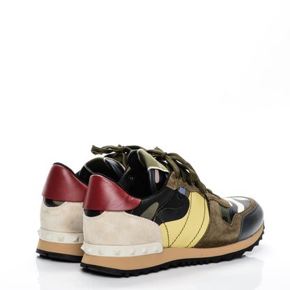 Valentino Garavani Nappa Suede Camouflage Mens Rockrunner Sneakers 41 Multicolor 4 of 8