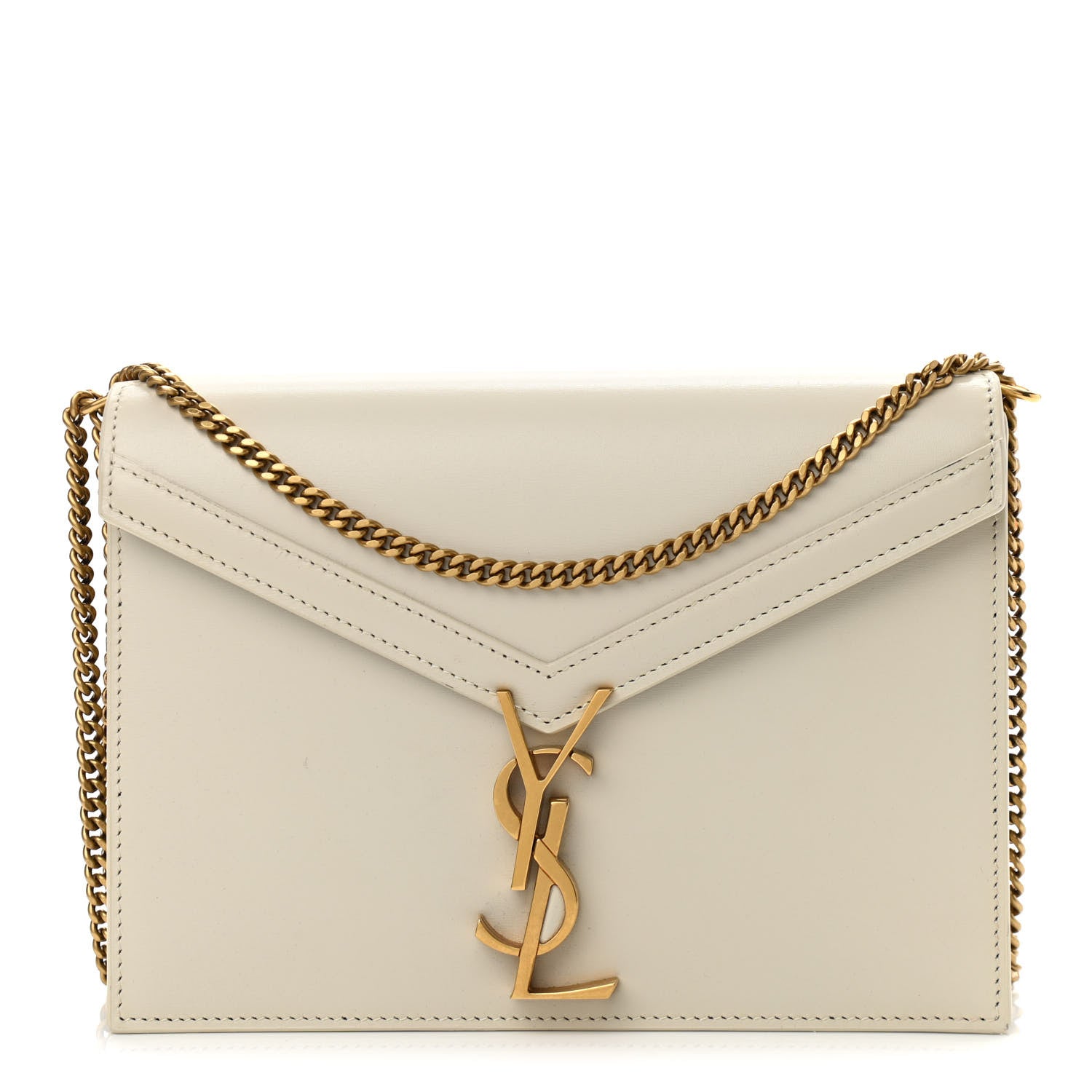 Saint Laurent Calfskin Monogram Cassandra Clasp Bag Porcellana 1 of 14