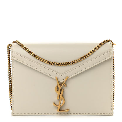 Saint Laurent Calfskin Monogram Cassandra Clasp Bag Porcellana 1 of 14