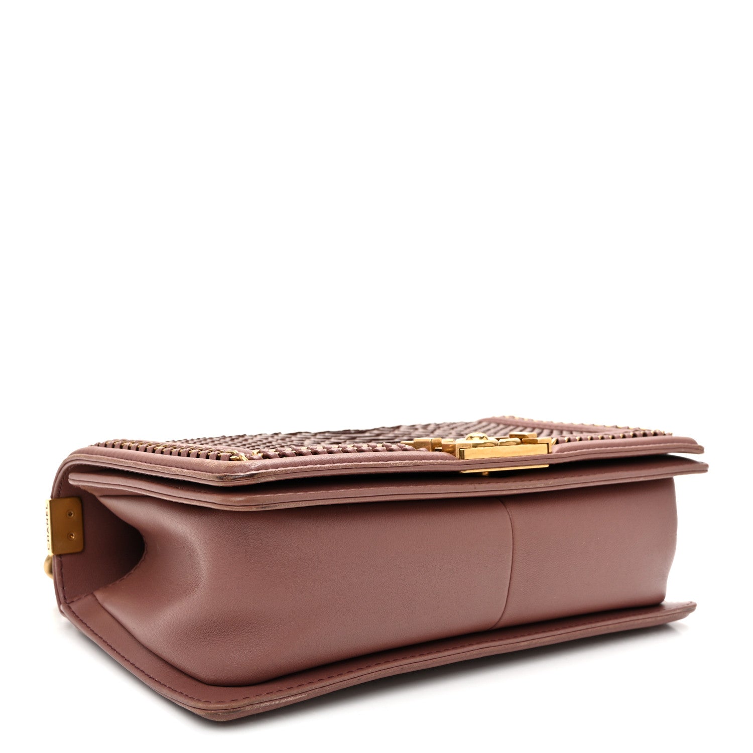 Chanel Snakeskin Calfskin Medium Chain Around Top Handle Boy Flap Mauve 4 of 11