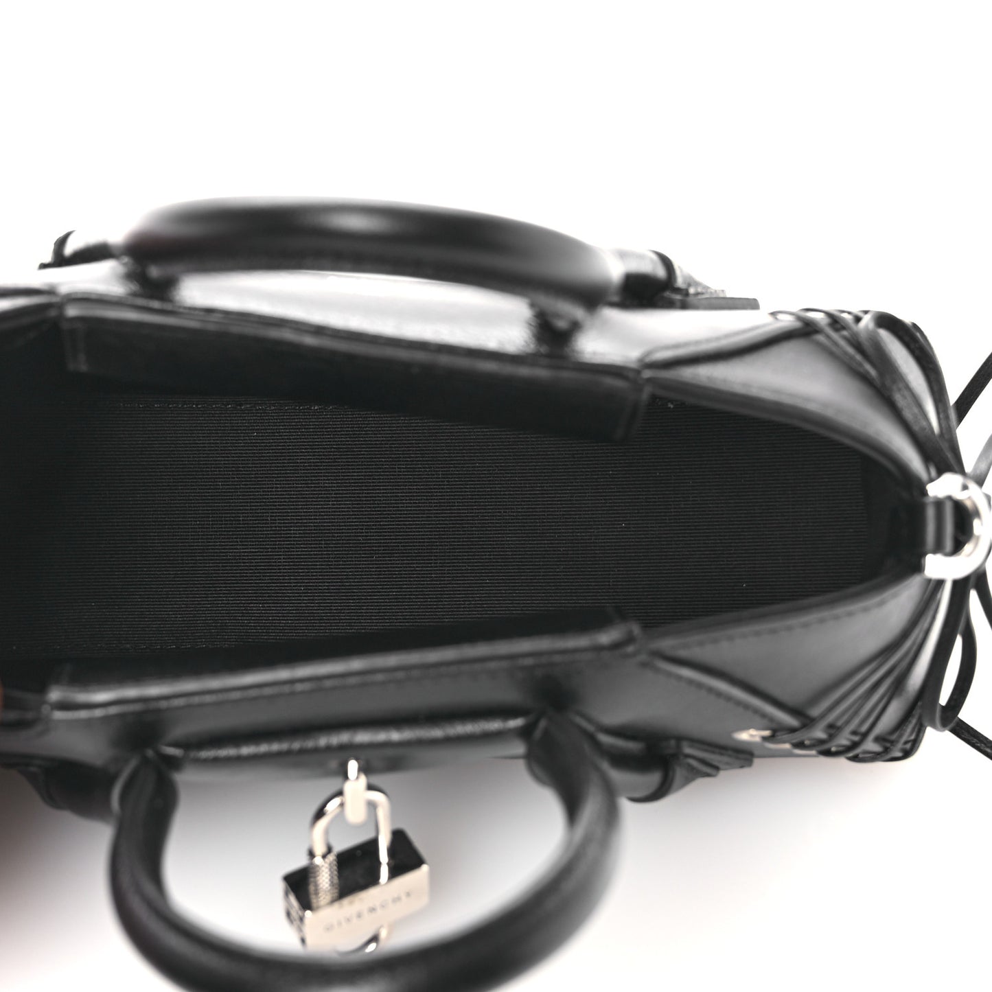 Calfskin Lace Mini Antigona Stretch Black