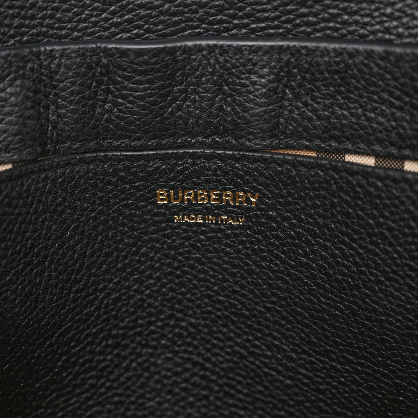 Grainy Calfskin Vintage Check Note Crossbody Bag Black