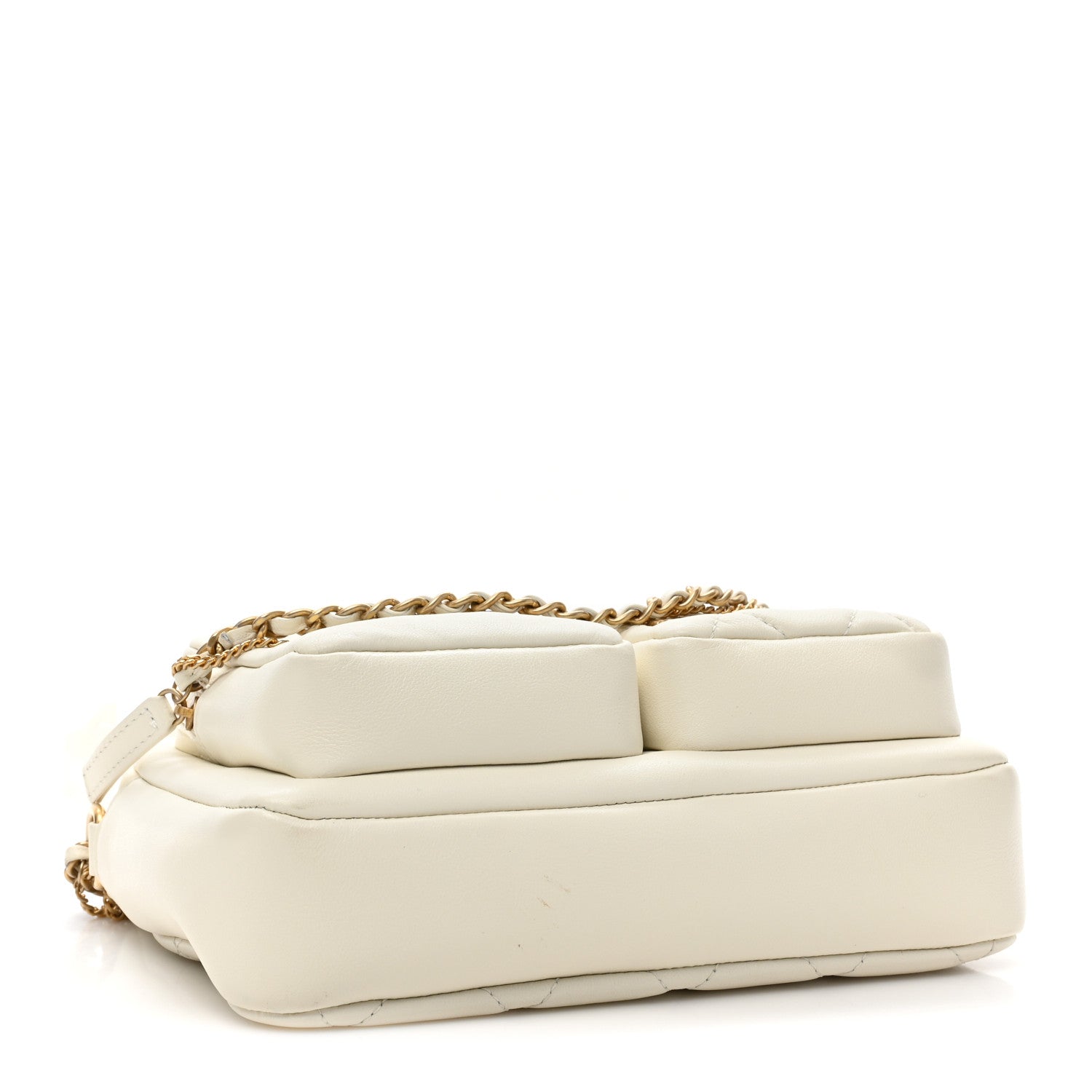 Chanel Calfskin Quilted Small Camera Case White 4 of 11