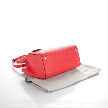 Fendi Vitello Elite Flamingo Petite 2Jours Tote Rosa Exstasy 4 of 9