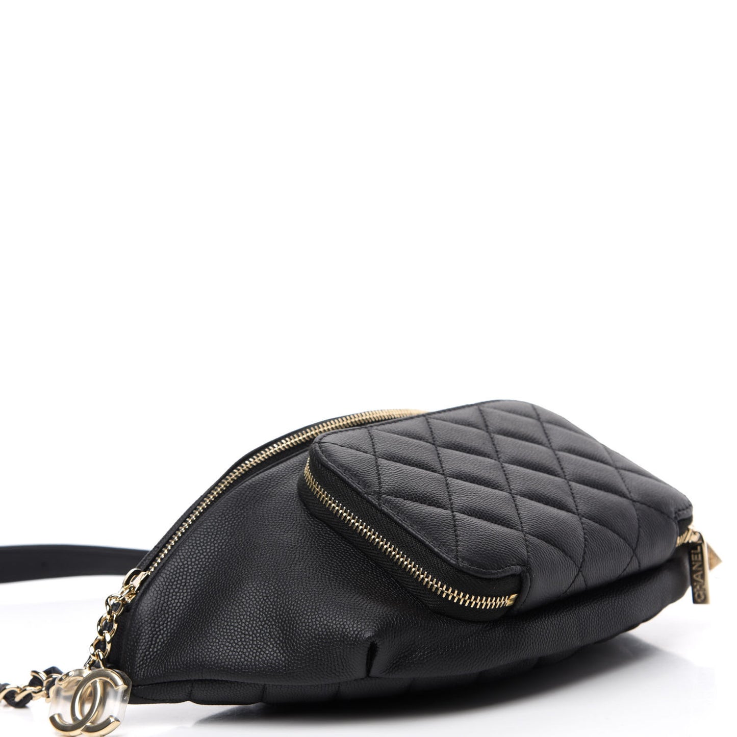 Caviar Quilted Business Affinity Waist Belt Bag Black