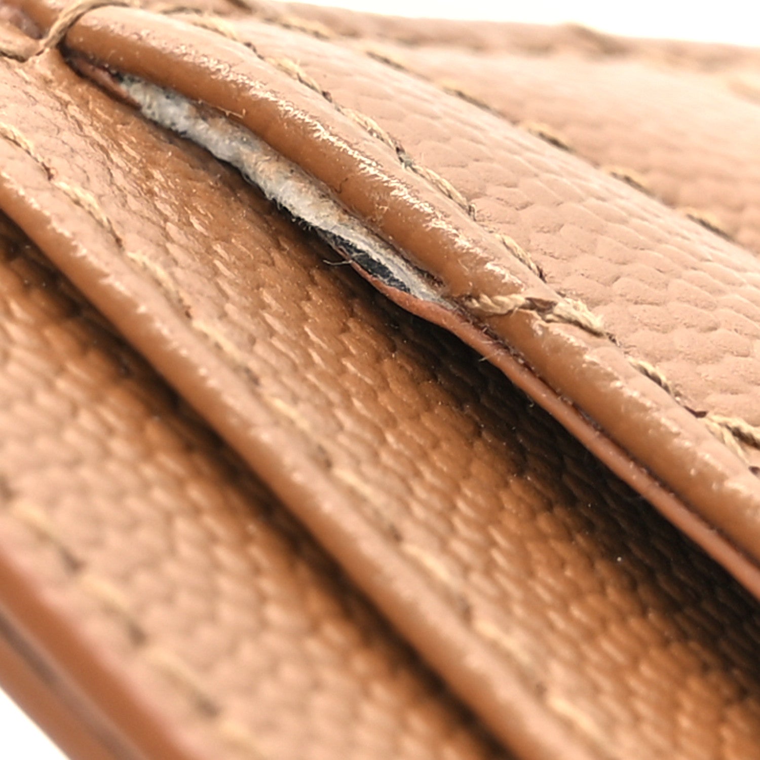 Saint Laurent Grain De Poudre Matelasse Chevron Monogram Credit Card Case Natural Dark 8 of 10
