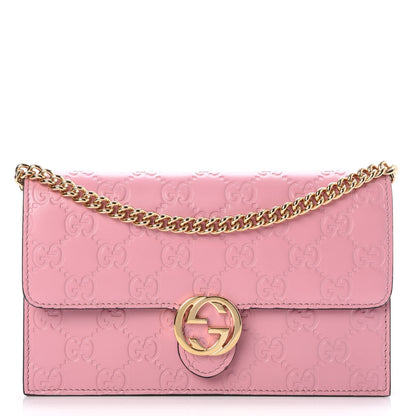 Gucci Guccissima Icon Chain Wallet Carmine Rose 1 of 7