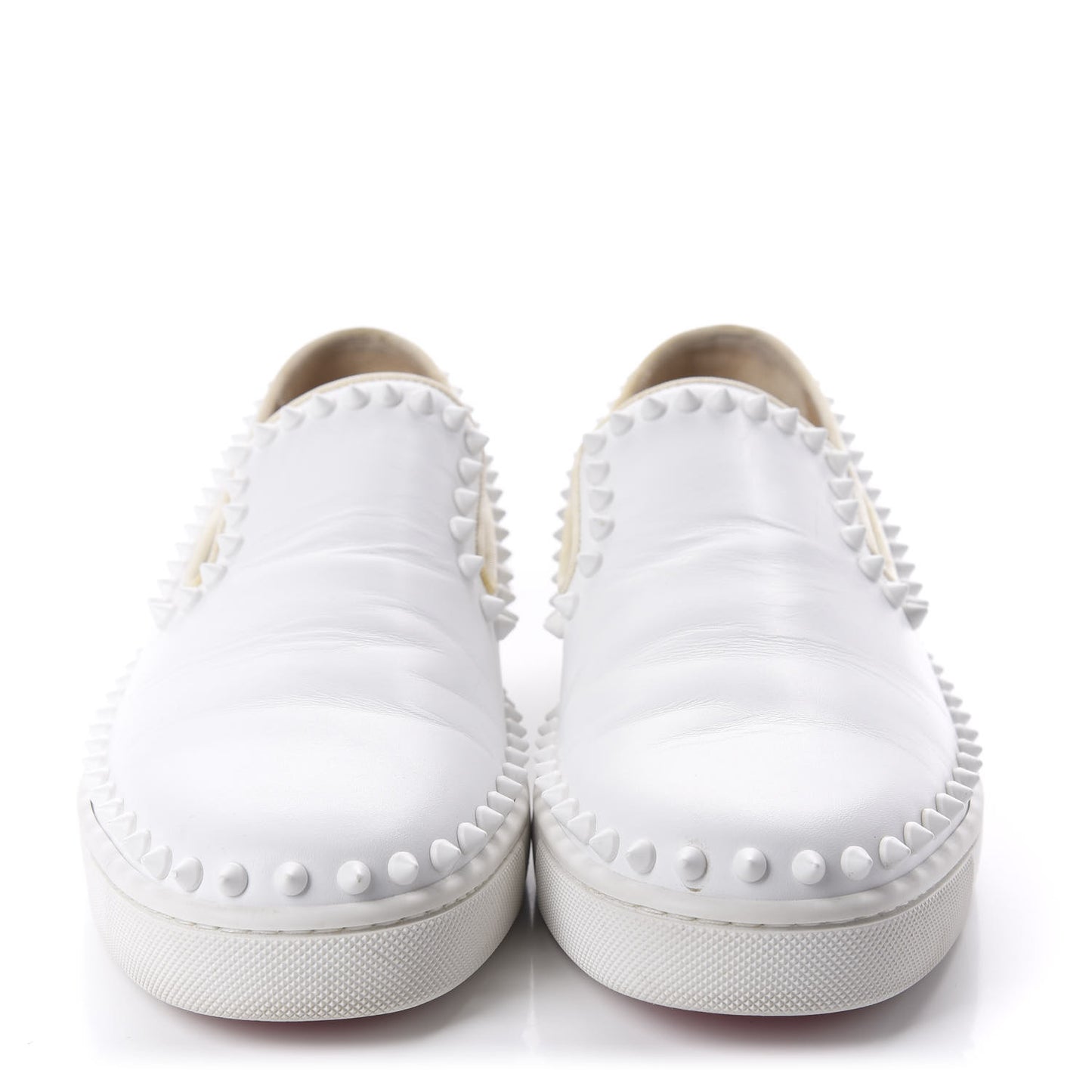 Calfskin Mens Spikes Pik Boat Flat 40 White