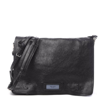 Prada Glace Calf Etiquette Flap Black Astrale 1 of 11