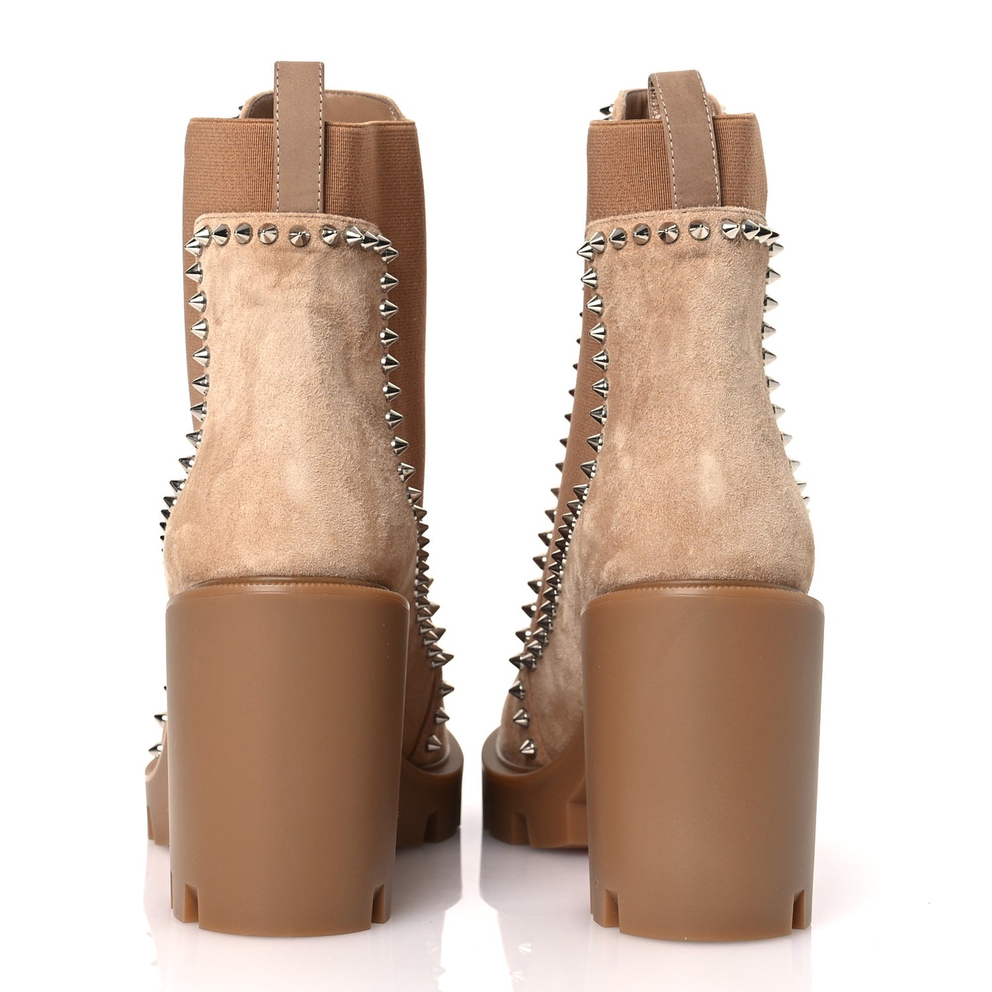 Suede Spikes Chelsea Outline Boots 39 Beige
