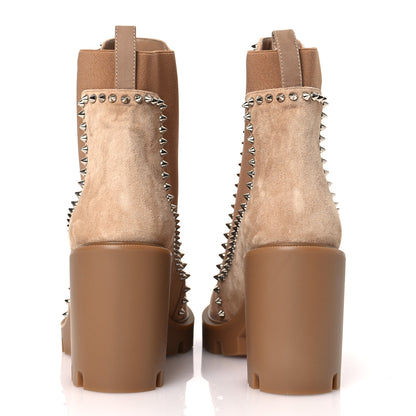 Christian Louboutin Suede Spikes Chelsea Outline Boots 39 Beige 6 of 9