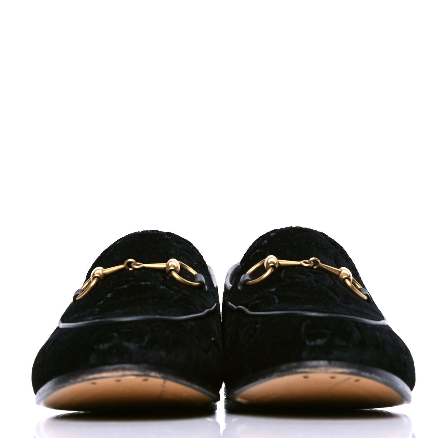 Velvet GG Monogram Horsebit Womens Jordaan Loafers 37 Black