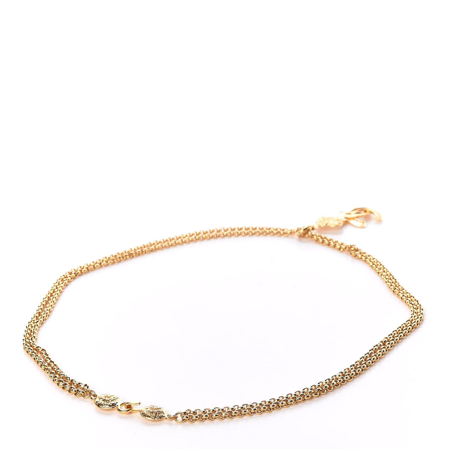 Chain CC Medallion Belt Gold