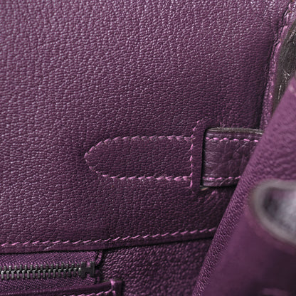 Hermes Taurillon Clemence Birkin 35 Raisin 19 of 44