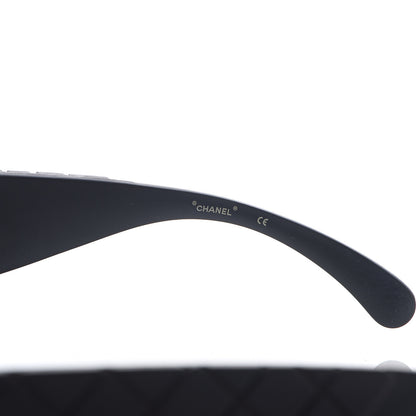 Chanel Wood Rubber Shield Sunglasses 71337A Black 6 of 6