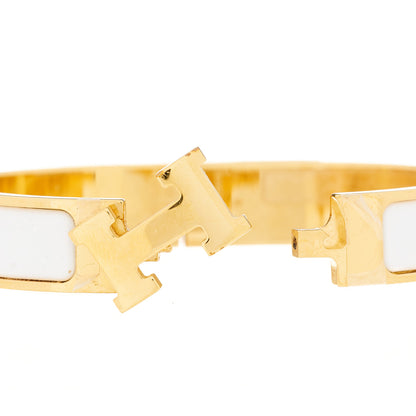 Hermes Enamel Narrow Clic Clac H Bracelet PM White 4 of 5