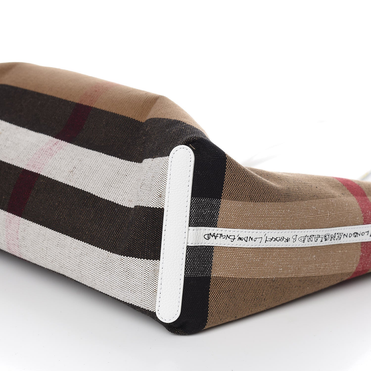 Burberry Coated Canvas Mega Check Medium Doodle Tote White 13 of 14