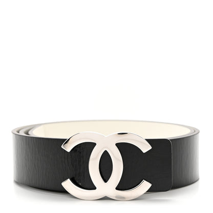 Chanel Patent Calfskin CC Reversible Belt 85 34 Black White 1 of 5