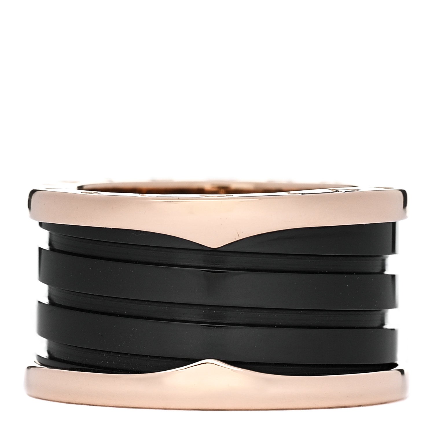 Bulgari 18K Rose Gold Black Ceramic B.Zero1 Four-Band Ring 53 6.25 3 of 6