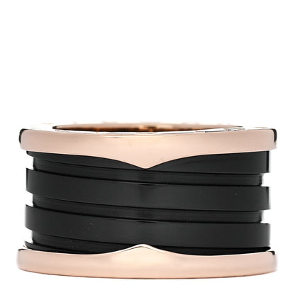 Bulgari 18K Rose Gold Black Ceramic B.Zero1 Four-Band Ring 53 6.25 3 of 6