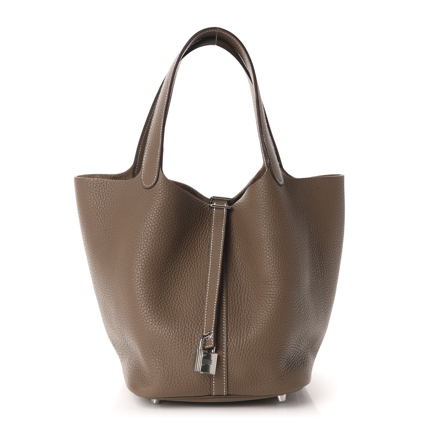 Hermes Taurillon Clemence Picotin Lock 22 MM Etoupe 1 of 11