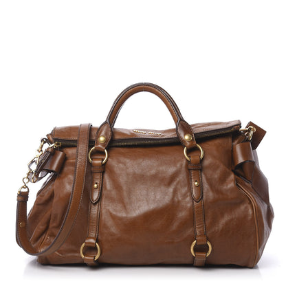 Miu Miu Vitello Medium Bow Bag Palissandro 1 of 15