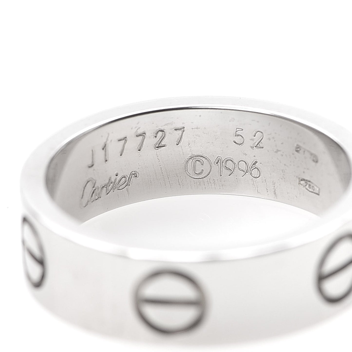 18K White Gold 5.5mm LOVE Ring 52 6