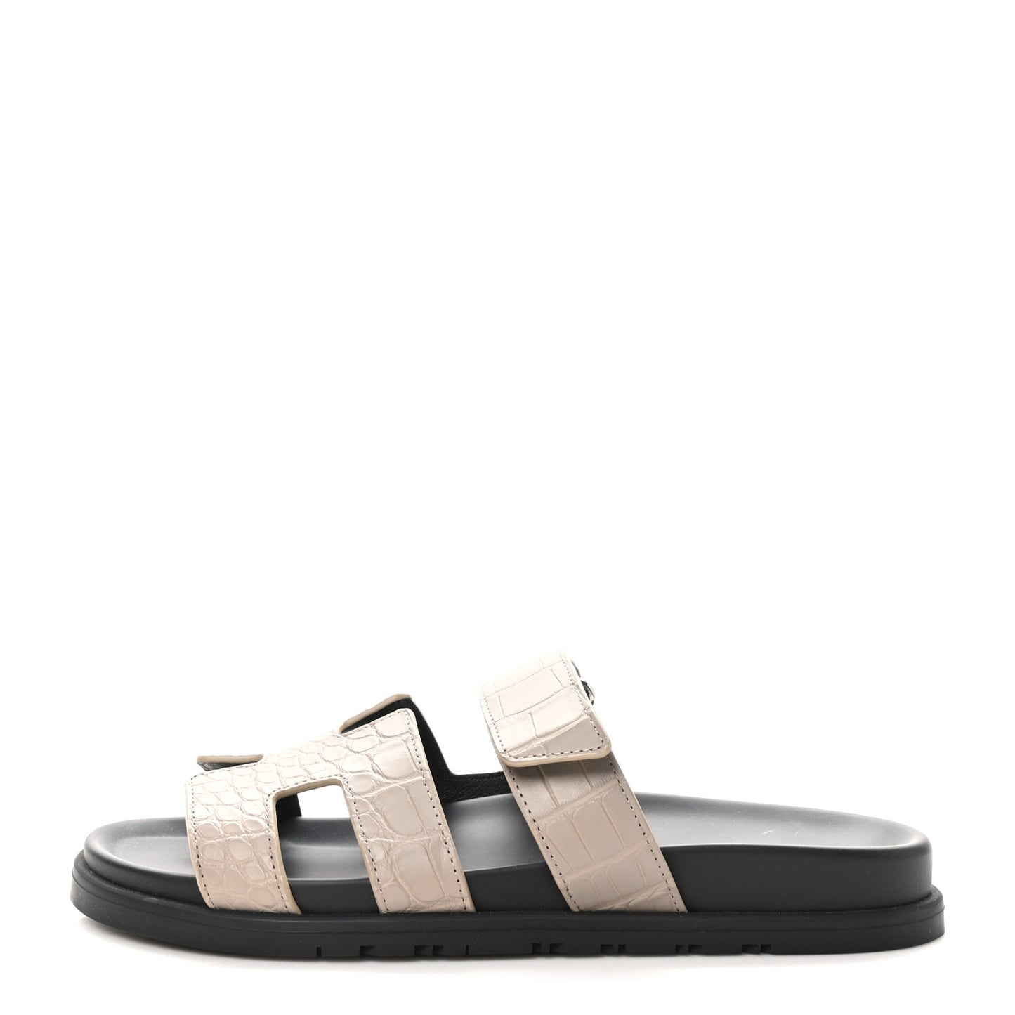 Matte Alligator Womens Chypre Sandals 39 Beige Mastic