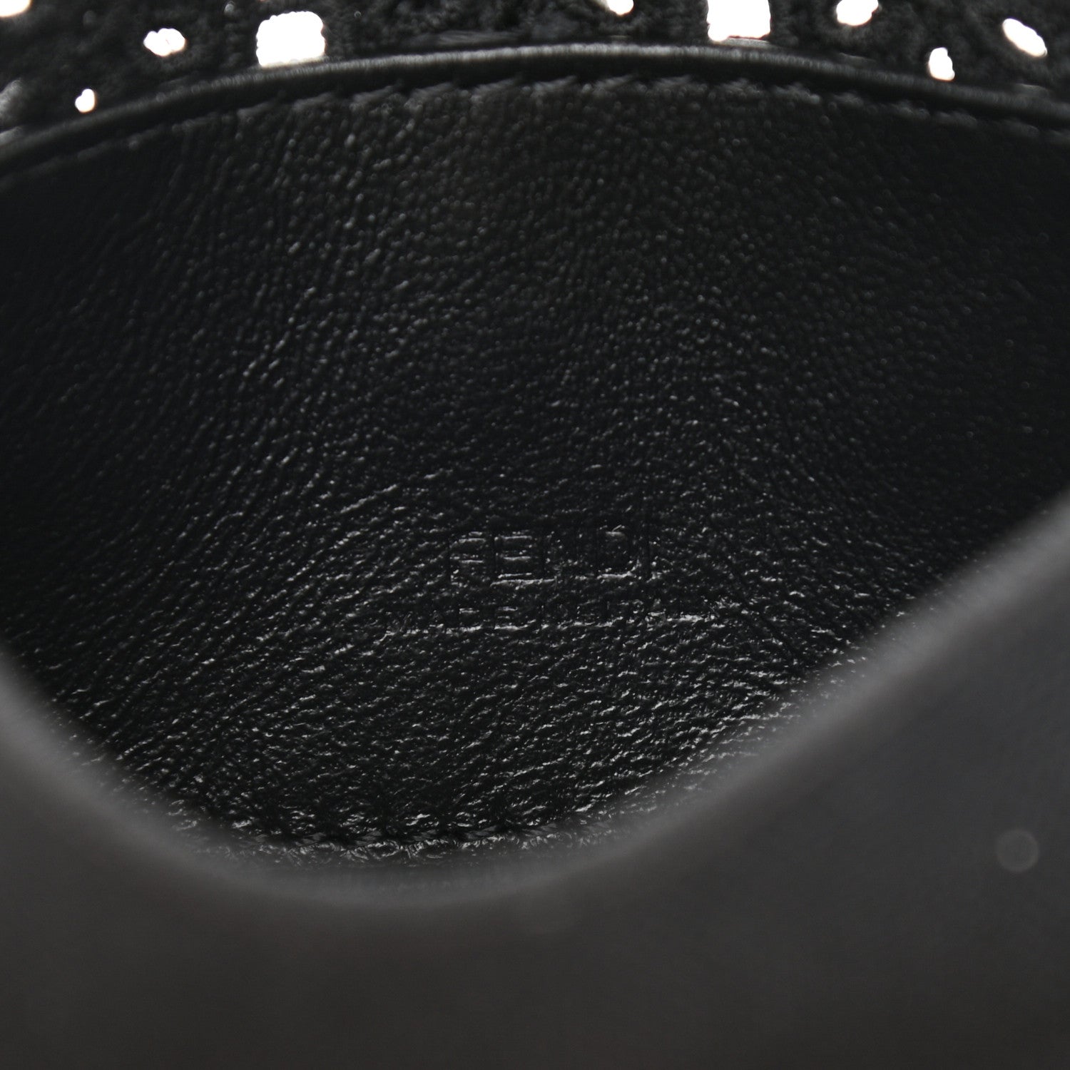 Fendi Canvas Embroidered Nano Baguette Charm Black 6 of 10
